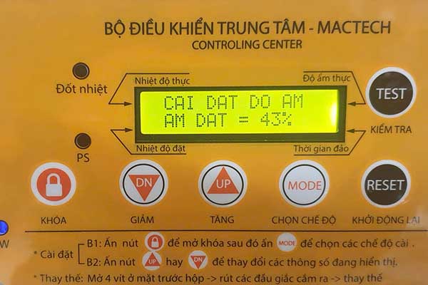 Cài đặt máy ấp trứng mactech