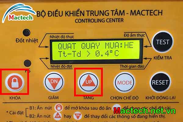 chế độ quạt quay màu Đông, mùa Hè trên máy ấp trứng Mactech