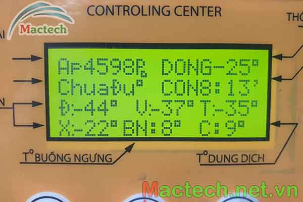 Màn hình LCD trên máy sấy Mactech
